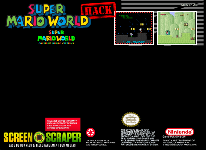 Super Mario World - Mushroom Kingdom Meltdown (Hack) — Box back